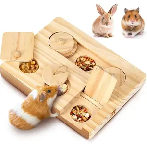Guinea Pig Foraging Toys, 6 in 1 Hamsters Wooden Interactive Enrichment Toys, Treat Dispenser for Small Animals Rabbits, Bunny, Chinchillas, Rats and Gerbils