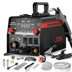 FUTELO MIG-160 4-in-1 Welder Machine，110/220V Gas MIG/Gasless MIG/Stick/Lift TlG，Digital Display PortableSynergic Control lGBT Inverter outdoorfun