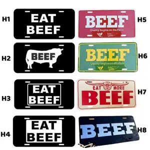 TCA BEEF, Eat BEEF Aluminum License Plate in Metal Black, Red, Green, White novelty Tag Farmer Cattle Car Truck Tags, Hunting, Farm Life, Tag for Car, Car Accessories