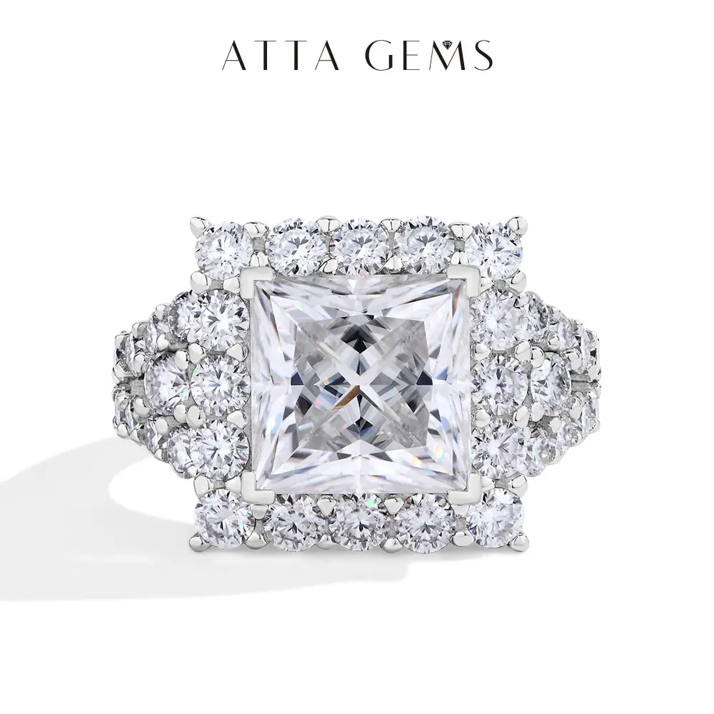 Women's Luxury 6CT D Color VVS1 Princess Cut Moissanite Solitaire Engagement Ring - Synthetic Gemstone Band, Artificial Jewelry R159, summerwins, Engagement Rings, Jewelry For Women, Moissanite Rings