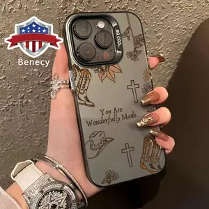 Western Religion Pattern Phone Case for iPhone 15 16 14 Pro Max 13 12 11 XR XS Plus E Shockproof Non Slip Military-Grade Protection Slim Cover Cellphone Protective