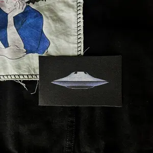 Black UFO Sew on Fabric Patch Black UFO Sew on Fabric Patch