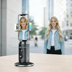 Auto Face Tracking Tripod Stand for Cell Phone, 360° Rotating Smart Camera Mount, Gesture Control & Remote, Rechargeable Phone Holder for Photo, Video, Live Streaming, Selfie, YouTube, TikTok, Hands-Free Shooting