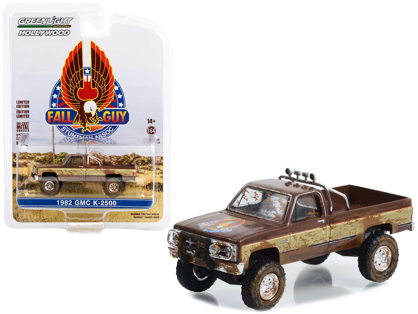 1982 GMC K-2500 Sierra Grande Pickup Truck Brown and Gold (Dirty Version) "Fall Guy" 1/64 Diecast Model Car by Greenlight