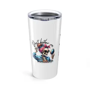 Skull Tumbler | Don't Bother Me 20oz Coffee Cup, Fall Decor, Halloween Gift, Stylish Travel Mug, Funny Kitchen Accessories