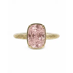 Sterling Silver Mini Pink Sapphire Cushion Ring