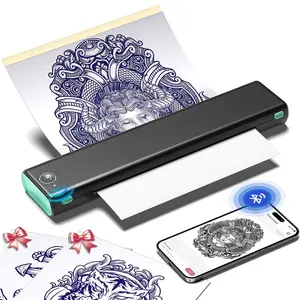 Phomemo M08F Tattoo Printer – Wireless Bluetooth Thermal Printer for Tattoo Artists & Beginners, Compatible with Smartphone, Tablet & PC, Includes 10pcs Transfer Paper, Ideal for On-the-Go Tattoo Transfers