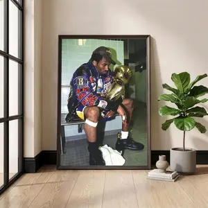 Kobe Bryant Poster, Mamba Mentality Wall Art, Basketball Legend Trophy Print, Iconic Sports Photography, Lakers Fan Gift, Basketball Decor (NO FRAME)
