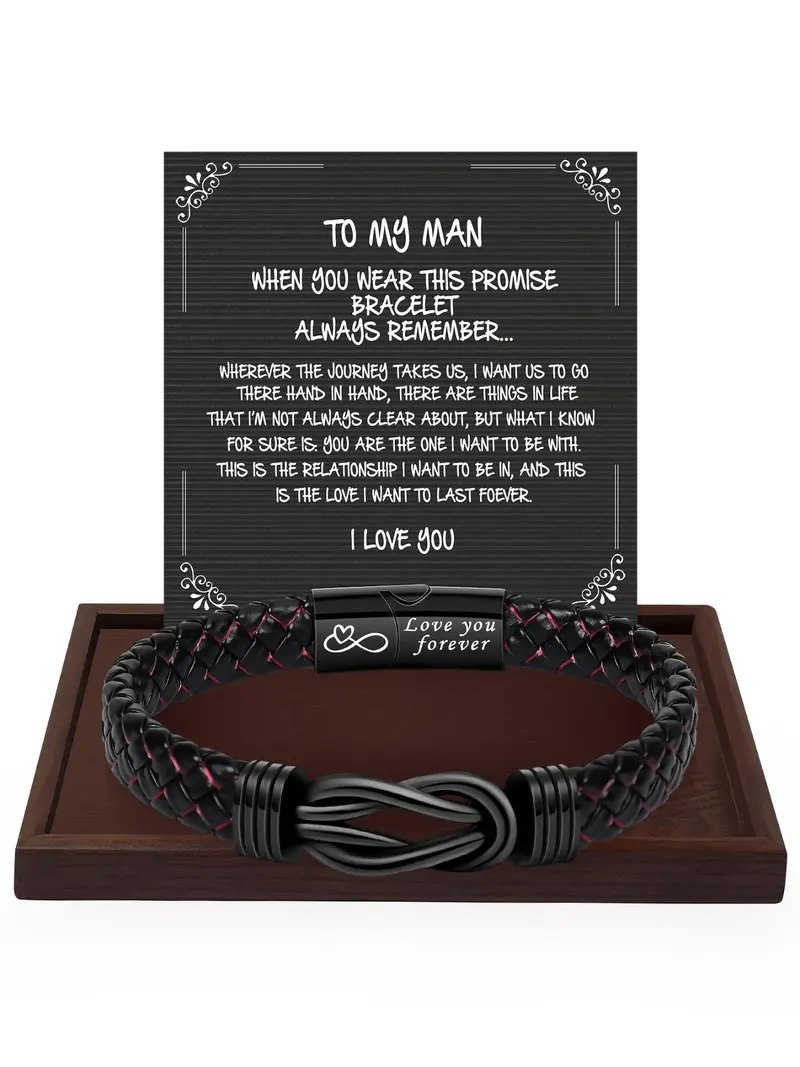 Primal Steel Stainless Steel Brushed Brown Leather 8.25 Inch  7.8mm Stainless Steel Dark Brown Braided Leather Bracelet, 8.25 Inch main image 2