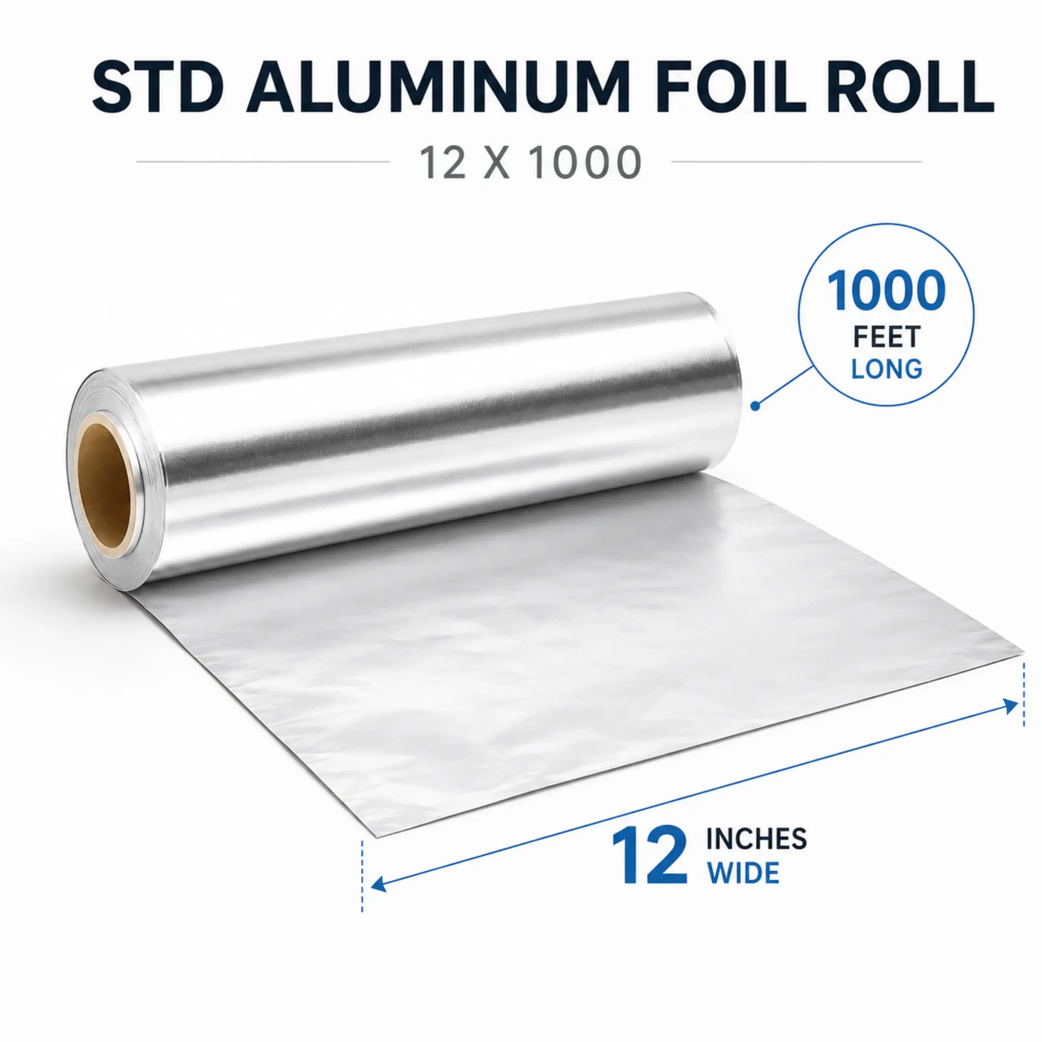Standard Aluminum Foil Roll 12" x 1000 ft