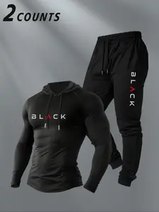 Hooded Long Sleeve Pants Set, Casual Loose-Fit Two-Piece, Spring & Fall Moderate Fabric, Comfortable Daily Wear