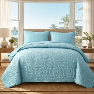 Hypoallergenic Soft Quilt Cover Set with 1 or 2 Pillowcases, Skin-Friendly and Easy to Maintain, Modern Minimalist Coin Pattern, Multiple Sizes and Colors, Perfect for Comfortable Bedding