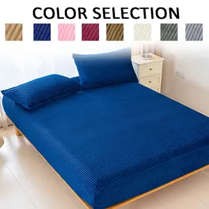 Premium Flannel Sheet Set, Ultra Soft Fabric, Temperature Locking Effect, One-Piece Design, King Queen Size, Deep Pocket, Includes 1 Fitted Sheet & 2 Pillowcases