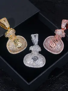 LYEECYEE Fashion Hip-Hop Jewelry Pendant, Money Bag Pendant Retro Hip-Hop Trendy Streetwear Men's Necklace, the Perfect Gift for Festivals and Parties
