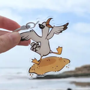 Bird Acrylic Keychains, Bird Cute Acrylic Keychain, Animal Keyring Gift For Her, Cute Chibi Keyrings, Kawaii Keycharm, Kawaii Keychain Accessories