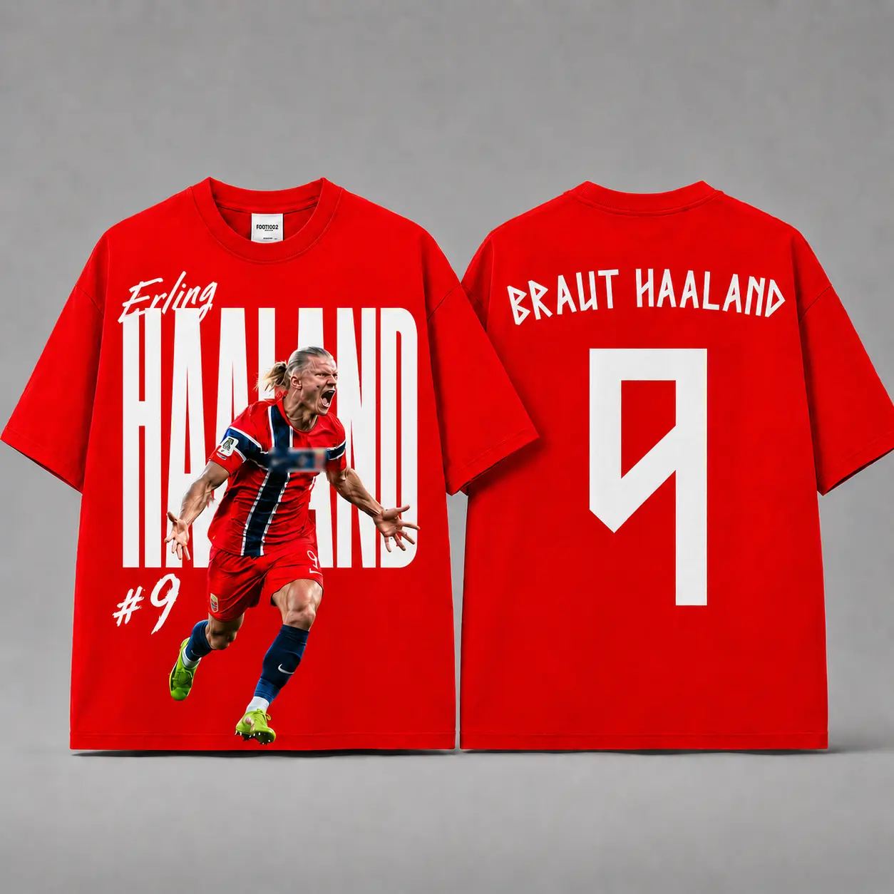 Ver 2 Erling Haaland 9 Norway Unisex Oversized Cotton T-Shirt, Sunday Soccer Outfit, Soccer Kit , Soccer Graphic Tee, Vintage Football Tee, 2026 Soccer Fan Shirt, National Soccer Fan Tee, Soccer Legend Shirt comfy anyone casual menswear apparel top