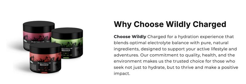 Wildly Charged Premium Electrolyte Hydration Powder | Endurance 4 Refreshing Flavors | Fitness Electrolyte Drink Mix | 80-90 Servings | Natural Ingredients