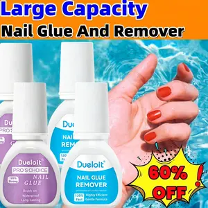 4/2pcs Nail Glue Super Strong And Waterproof AndRemover, Long-Lasting 60+ Days, No Light Needed, Fast-Bonding, Heavy Duty Nail Glue For Press On Nails ForWomen, Nail Art, Nail Supplies, Extra Hold, Large Capacity,Gentle & Safe For Acrylic Nail