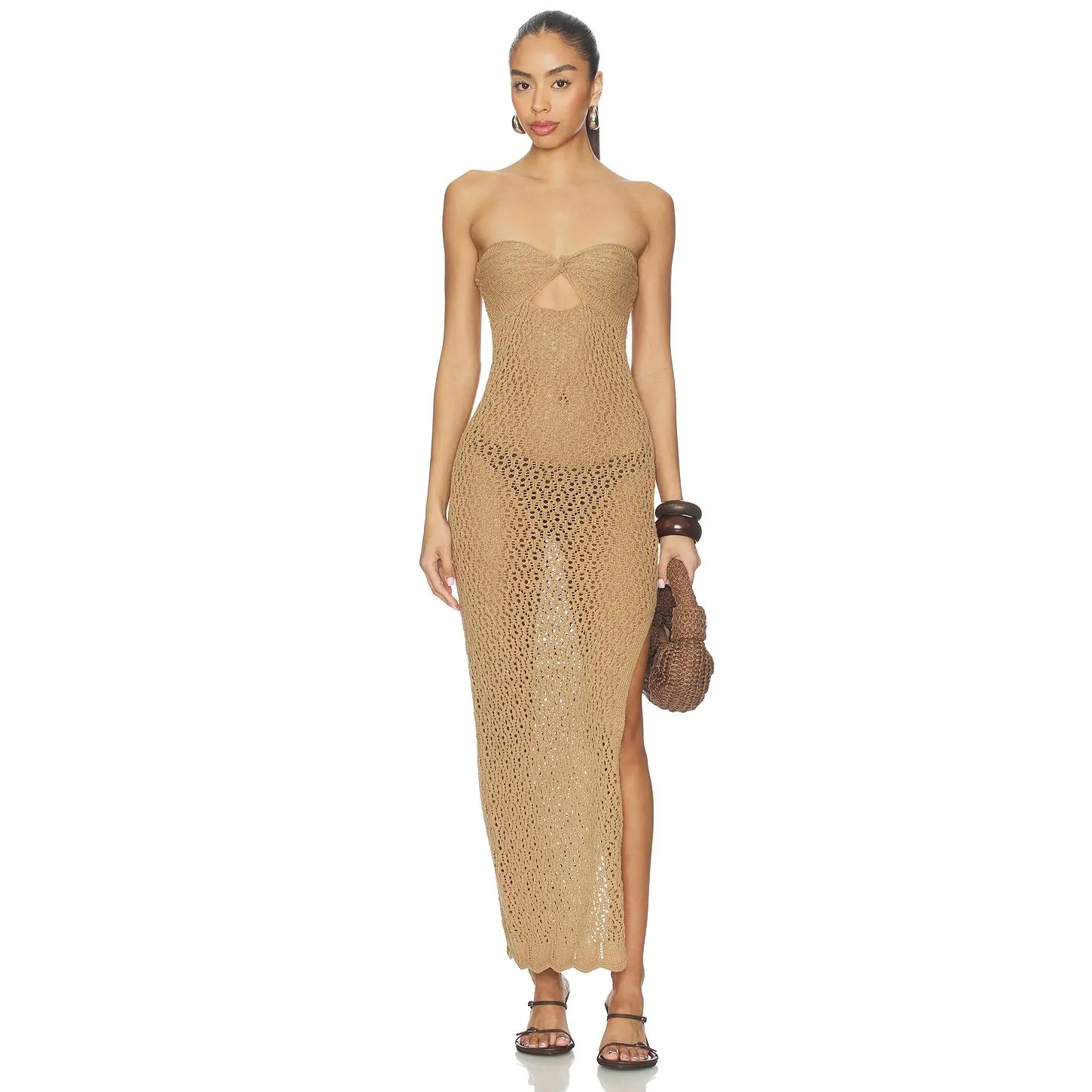superdown SUPERDOWN Marine Maxi Dress in Light Tan superdown SUPERDOWN Marine Maxi Dress in Light Tan