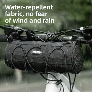Cylindrical Bike Bag, Waterproof Cycling Pannier, Large Capacity Road Bike Front Rack Bag, Storage Organizer for Bicycles
