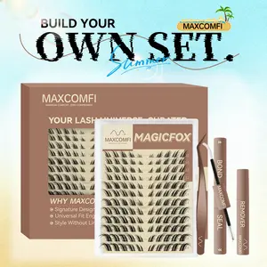 MagicFox Vibe but Better Long-Lasting Waterproof Super Soft Thin Band Bunny Style Anime Style for Flawless Voluminous Look Beginner-Friendly DIY Lashes for Natural Daily Venus Velure Style