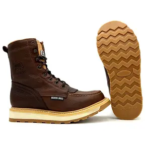 Silver Bull Moc Toe Work Boot Double Density Slip Resistant Goodyear Welt Leather Footwear Shoe Comfort Walking Shoes
