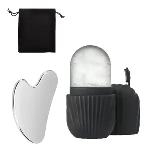 3pcs Ice Face Roller Stainless Steel Gua Sha Board Set, Face Massage Tool, Facial Massager, Face Lifting, Body Care, Beauty Skin Care Tools