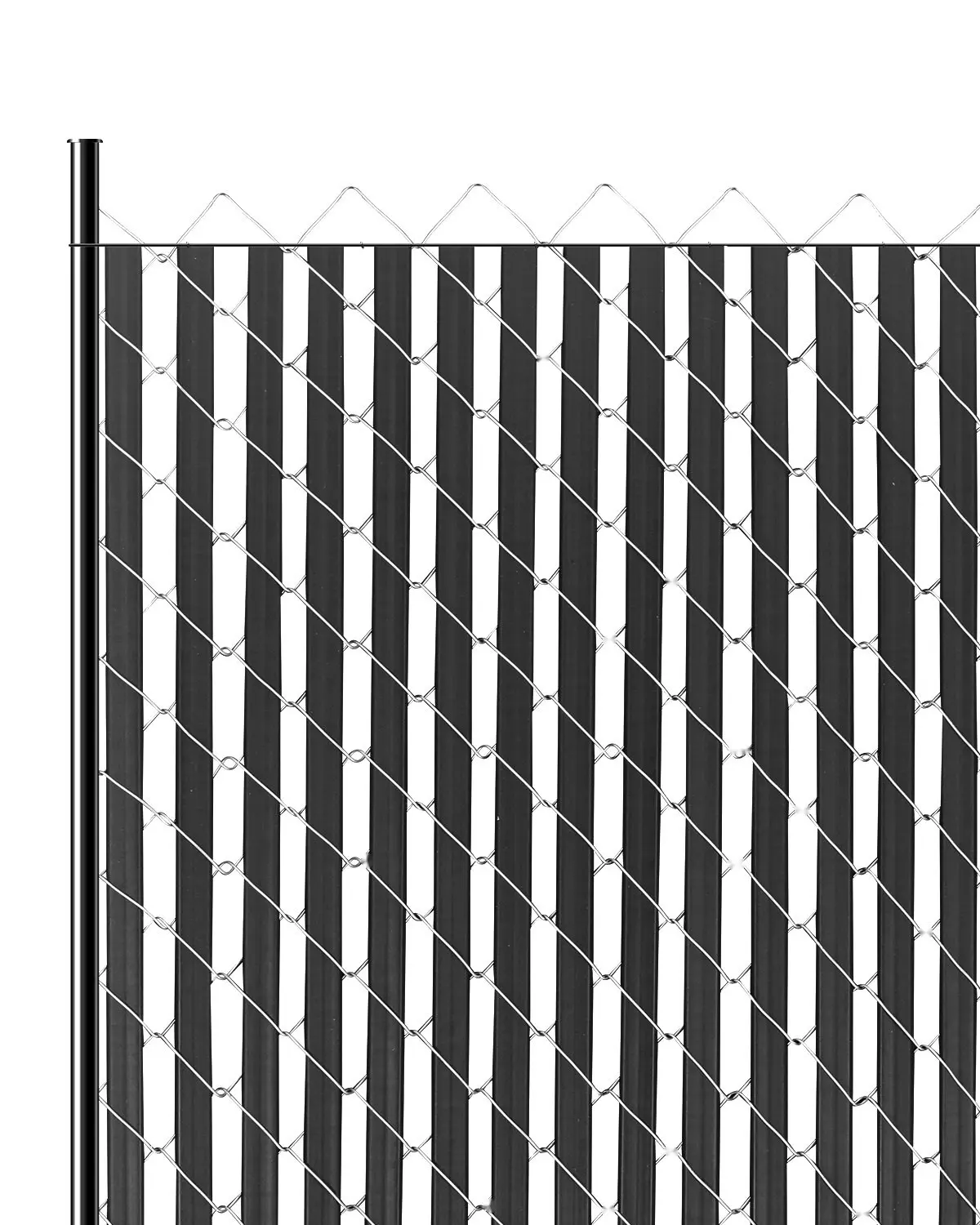 Chain Link Fence Privacy Slats Double-Wall Panels For 6-Foot High Fences With Bottom Lock System, Black UV-Resistant Weatherproof Vinyl Slats For Outdoor Privacy, Quick Install And Durable Fence Screen
