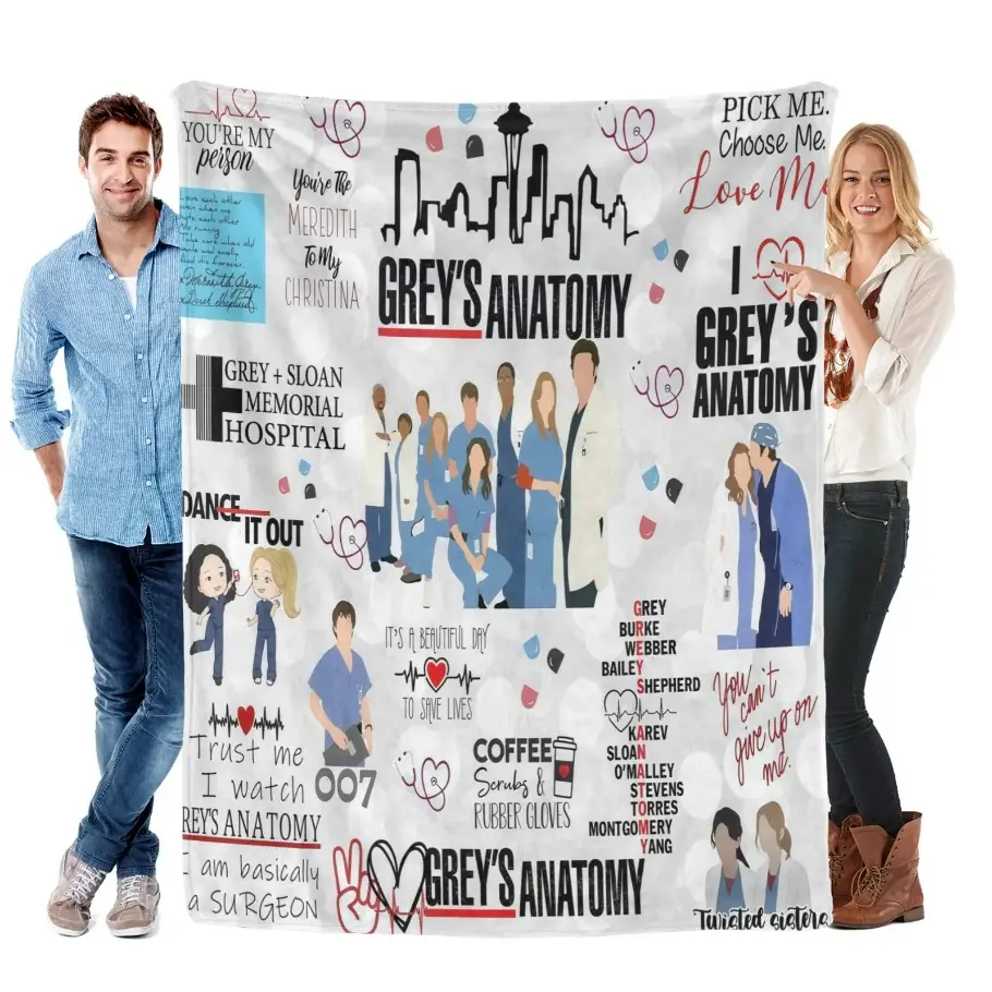 Grey Doctor Pattern Blanket Flannel Super Soft Digital Blanket Soft Comfortable Warm All Seasons Multifunctional Nap Blanket And Small Blanket Birthday Gift Holiday Blanket Christmas Gift for Lover Doctor Pattern Digital Blanket