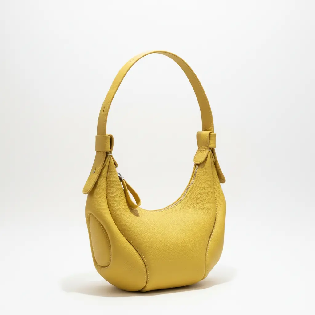 Top-Grain Cowhide Leather Dumpling Hobo Bag