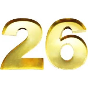 12inch Fillable Cardboard Number Cutouts Paper Mache for Charcuterie Sweet Food Birthday Treat Gold 26