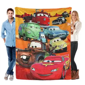 All-Ages Cozy Warm Disney Cars Blanket, Vivid Cute Cartoon Car Print, Ultra Soft Comfort Fabric, Perfect Household Throw For Daily Relaxation And Indoor Leisure Time