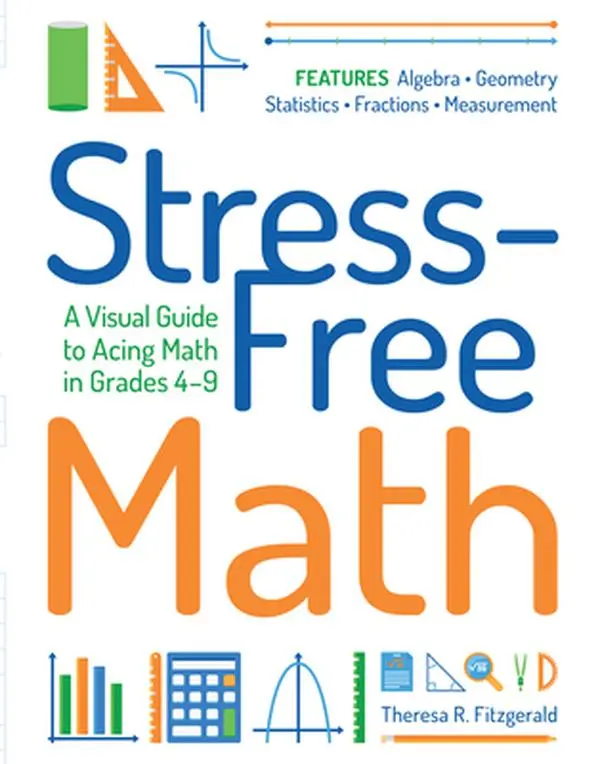 Used Math Learning Book - Algebra, Concise Explanations, Illustrated Visual Guide for Acing Grades 4-9, Theresa R. Fitzgerald, English Paperback School Educational Supply, Aces Math Class