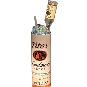 Sublimated Tito’s Inspired 3D Ice Bottle Lid Liquor Tumbler Mug Cup Portable Bottled Insulated Drinkware Bottle