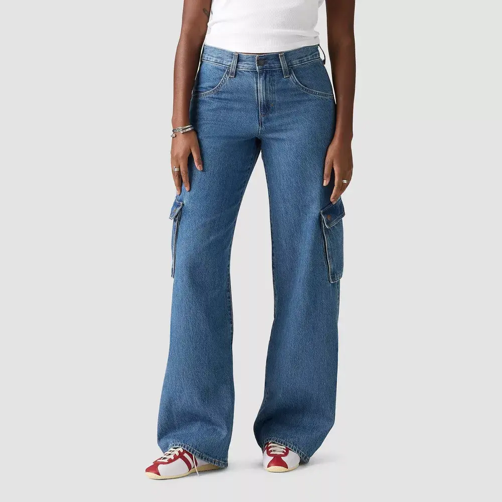 Levi's Women's Low-Rise Superlow Loose Wide-Leg Jeans - All Over Blue