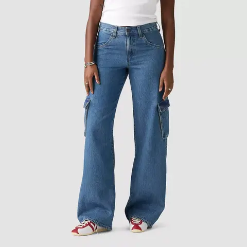 Levi's Women's Low-Rise Superlow Loose Wide-Leg Jeans - All Over Blue