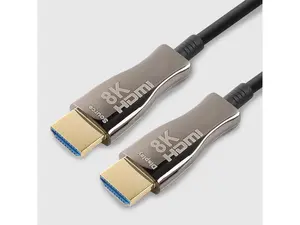 Nippon Labs 100FT Hybrid Active Optical Fiber HDMI Cable; 8K@60Hz 4K@120Hz Dynamic HDR 10, eARC, HDCP2.2, 4:4:4 48Gbps CL3 Rated, 8K High Speed HDMI 2.1 Active Optical Cable (AOC) cable - 20AOH8KCL3-100FT