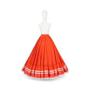 Hoja de Maiz Doble Vuelo Folklórico Practice Skirt – Anaranjado
