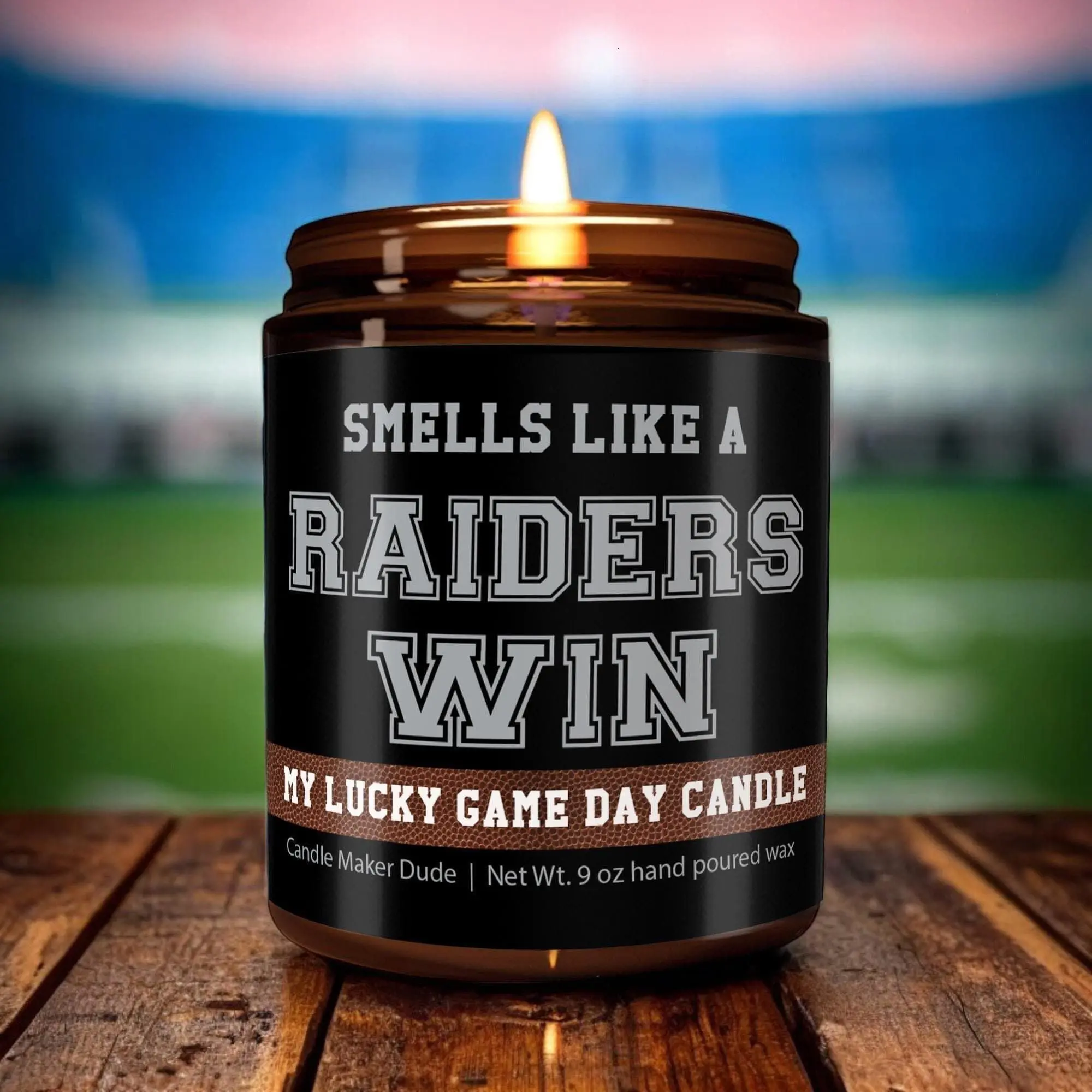 Smells Like a Raiders Win Candle - Funny Football Scented Candle for Raiders Fans, Lucky Game Day Soy Candle, Fan Cave Decor