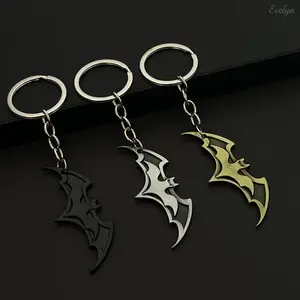 3-Piece Multi-Tone Bat Keychain Set, Layered Silhouette Metal Charm, Durable Keyrings for Halloween Parties & Everyday Use