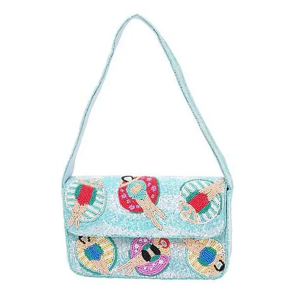 Wildflower San Tropez Glass Beaded Shoulder Bag Wildflower San Tropez Glass Beaded Shoulder Bag