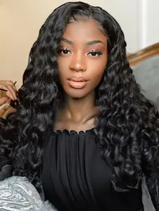 Lushlanes Hair 3 Bundles Loose Deep Wave Virgin Human Hair With Frontal