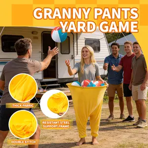 Granny Pants Yard Game, Oversized Giant Stretchy Pants Outdoor Game with Inflatable Ball & Bicycle Pump, for Birthdays, BBQs, Beach and Backyard Games
