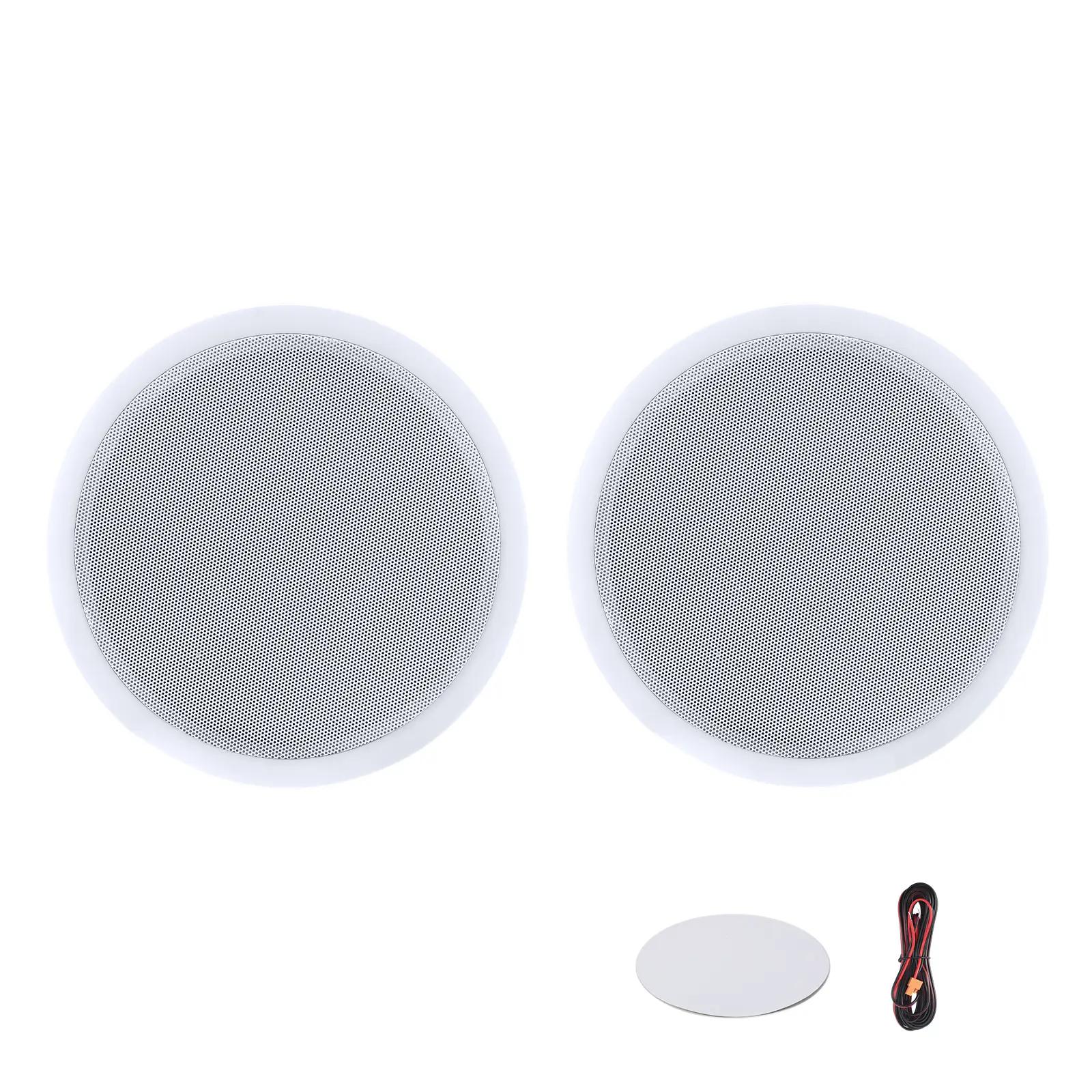Bluetooth Ceiling Speakers, 8", In Ceiling & In-Wall Speaker System with Amplifier, 2-Way Flush Mount Speakers, for Damp Humid Placement, Home Theater, Living Room, or Covered Patio, 1 Pair