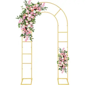 U-Arched Flower Rack Perfect for Wedding Decorations and Celebrations 7.2 x 4.2 FT Wedding Arch Frame for Birthdays, Parties, and More (Gold)