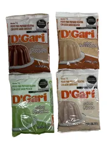D’Gari Mexican Gelatin Dessert Mix – Chocolate, Peanut Candy, Pistachio or Walnut Flavor – Milk Gelatin Powder Mix – 4.23 oz (120 g)