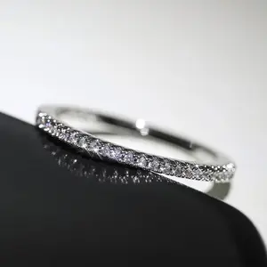 3 Colors Simple Band Women Rings Shiny Cubic Zirconia Delicate Anniversary Gift Girl Accessories Hot Sale Fashion Jewelry