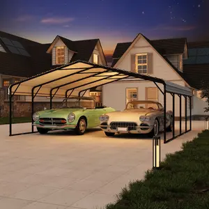 20' x 20' Metal Carport with Galvanized Steel Roof, Multi-Use Outdoor Storage Shelter for Cars, Boats & Tractors