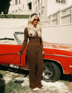 FULL TILT Cable Knit Womens Fold Over Pants