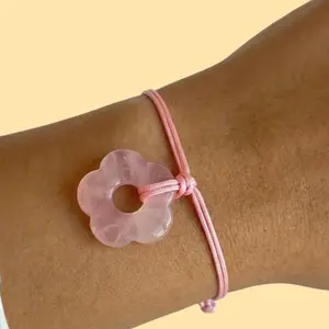 Rose Quartz Flower Bracelet